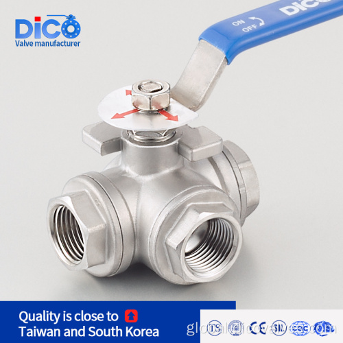 3 Way Flanged Ball Valve Stainless Steel L/T Port Three Way Ball Valve Factory